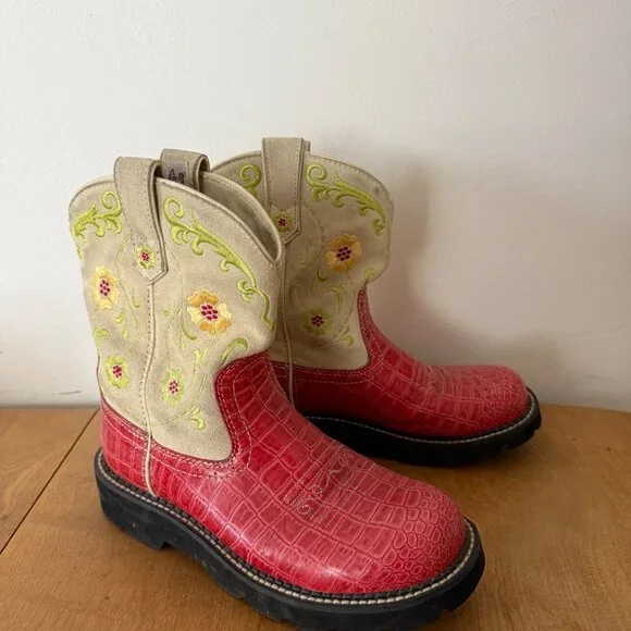 ariat fatbaby red cowboy boots - Picture 4 of 5